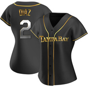 Yandy Diaz Women's Tampa Bay Rays Alternate Jersey - Black Golden Replica