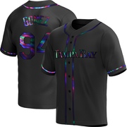 Yoendrys Gomez Youth Tampa Bay Rays Alternate Jersey - Black Holographic Replica